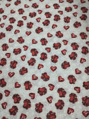 Tessuto da tappezzeria in panama di cotone H 280 CUORI SFONDO GRIGIO