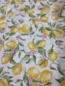 Tessuto da tappezzeria in panama di cotone H 280 LIMONI